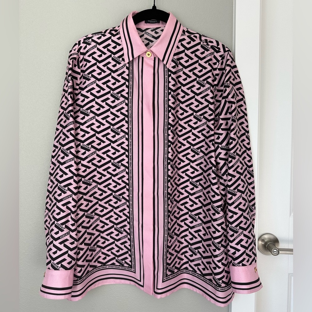 Versace La Greca Monogram Blouse